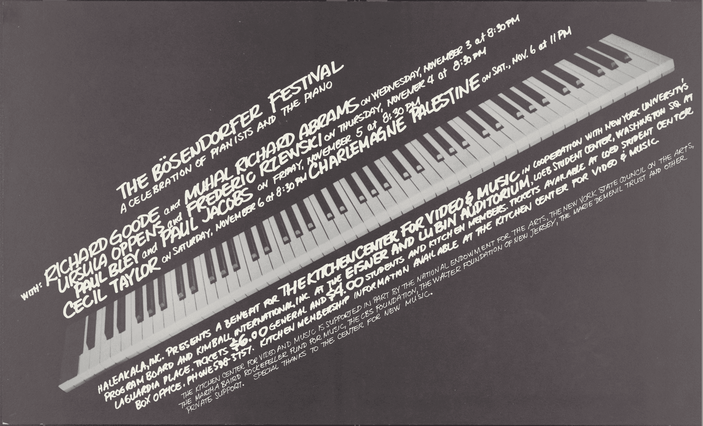The Bosendorfer Festival: A Celebration of Pianists and The Piano, 1976